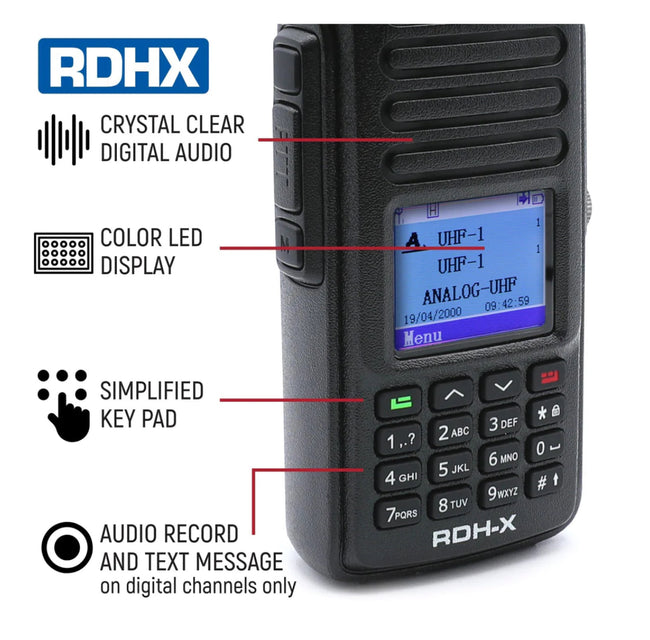 Rugged RDH-X Waterproof Business Handheld - Digital & Analog