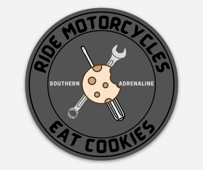 Ride Motorcycles & Eat Cookies Sticker