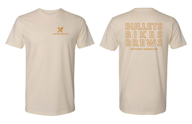 Bullets Bikes Brews Cream Shirt