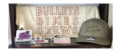 Bullets Bikes Brews Cream Shirt